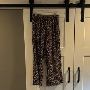 Aerie Leopard Print Wide Leg Pants-S